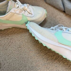 Nike Women's White and Mint Sneakers